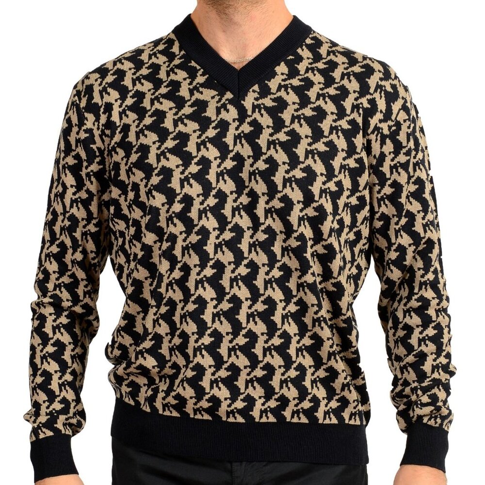 Scuderia Ferrari Men's Organic Cotton Silk V-Neck Pullover Sweater US M IT 50